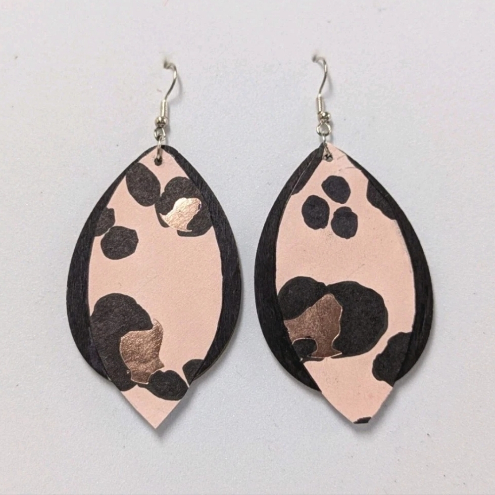 Leopard Print Teardrop Earrings